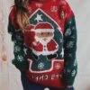Women's Ugly Christmas Sweater Pullover Sweater Jumper Crew Neck Ribbed Knit Knit Patchwork Fall Winter Regular Outdoor Xmas Daily Stylish Casual Soft Long Sleeve Color Block Letter Santa Claus -Xmas Cothing Store zrvotl1696918486345