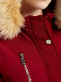 Women's Winter Coat Jacket Parka Warm Breathable Outdoor Christmas Daily Wear Vacation Xmas Pocket Fur Collar Fleece Lined Zipper Hoodie Elegant Lady Comfortable Solid Color Regular Fit Outerwear -Xmas Cothing Store zsnoht1666677518545