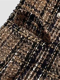 Women's Christmas Blazer Xmas Tweed Blazer Jacket Plaid Print Office Formal Casual Winter Coat Double Breasted Lapel Jacket Warm Fashion Outerwear Long Sleeve Fall Wine S -Xmas Cothing Store zvmuzr1695639930546