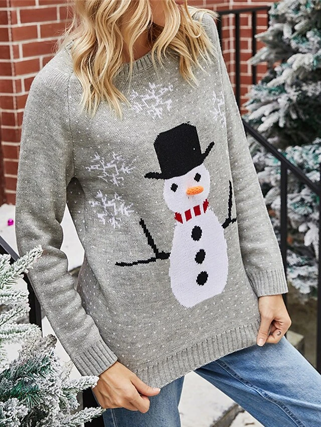 Women's Ugly Christmas Sweater Pullover Sweater Jumper Crew Neck Ribbed Knit Acrylic Knitted Fall Winter Outdoor Xmas Holiday Stylish Casual Soft Long Sleeve Snowman Snowflake Navy Blue Gray S M 3 Women's Ugly Christmas Sweater Pullover Sweater Jumper Crew Neck Ribbed Knit Acrylic Knitted Fall Winter Outdoor Xmas Holiday Stylish Casual Soft Long Sleeve Snowman Snowflake Navy Blue Gray S M